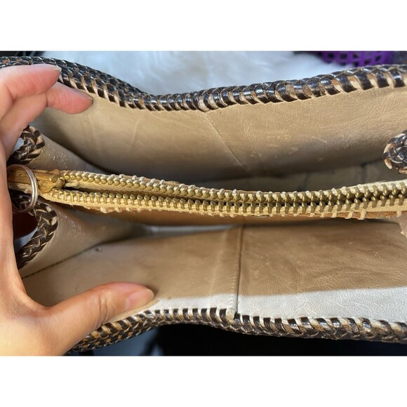 Vtg Shoulder Crossbody Bag Tooled Leather Purse Leather Western Stitched Strap - Picture 5 of 12